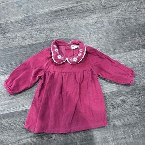 Charming Kids' Magenta Blouse with Floral Collar